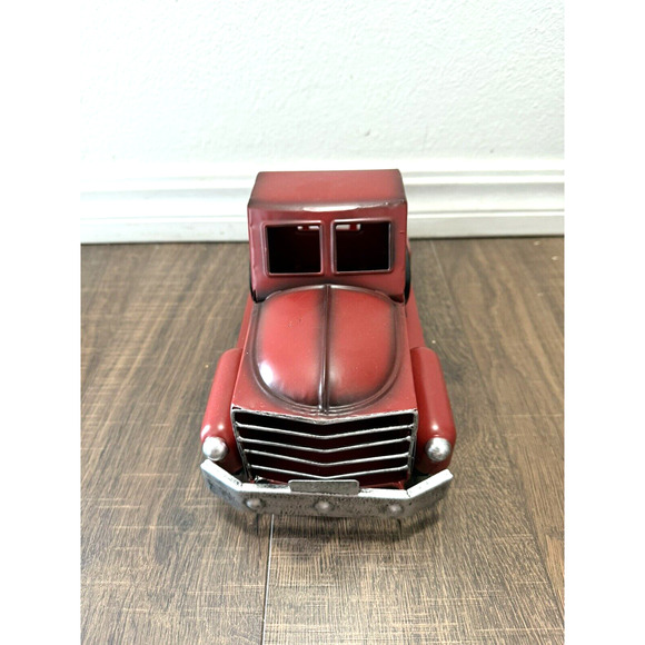 Red Metal Tree Farm Truck Home For The Holidays Seasons Greetings Decor - Picture 8 of 8